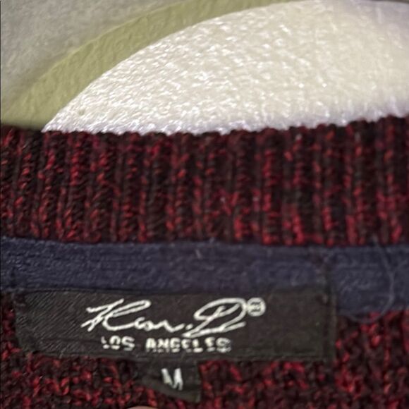 Red Crewneck Sweater with Argyle Pattern - Picture 2 of 6